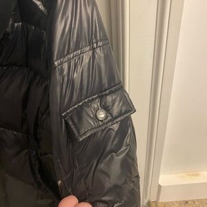 S13 JACKET: Black Shiny Puffer Jacket Size:M